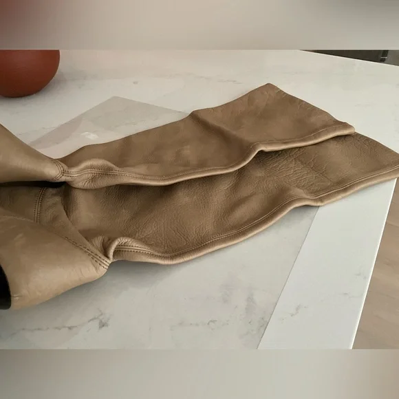 L’autre Chose Leather Knee High pull on boots, soft taupe leather,EU38/ US 7.5 - Picture 8 of 12